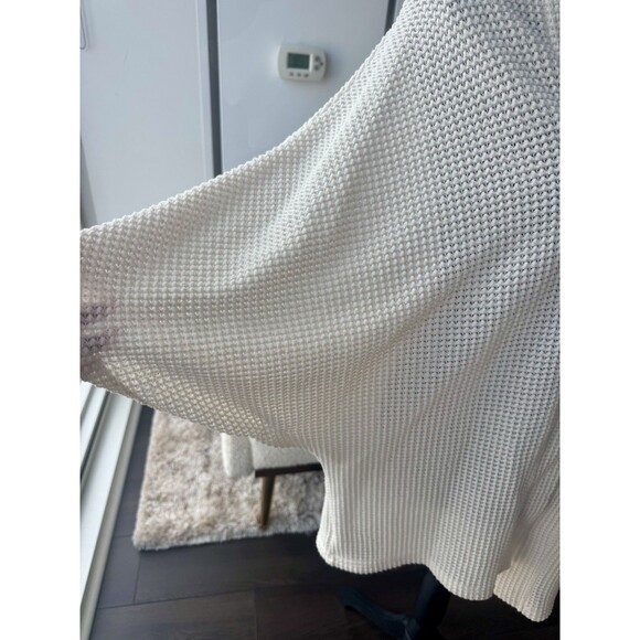 Express Cream Short Dolman Sleeve Oversized Open Knit Cardigan One Size - Picture 2 of 5